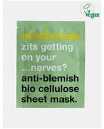 zits getting on your ... nerves? anti-blemish bio cellulose sheet mask 23g